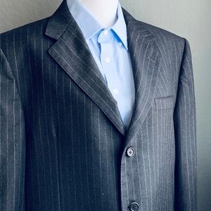Hickey Freeman Men's Grey Pinstripe Suit